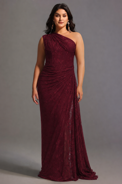 Finch Romantic Contour Sleeveless Ruched Lace Knit Maxi Dress by Bella Barnett