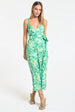 Green Floral Wrap Midi Dress by Liquorish