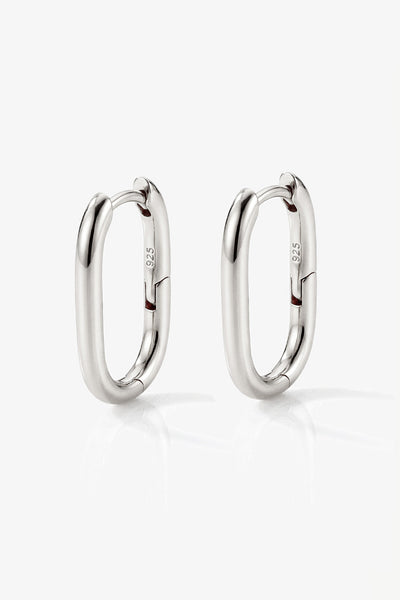 Silver - Small Oval Hoop Earrings by MUCHV