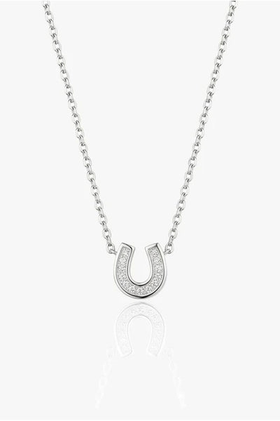 Silver - Horseshoe Pendant Necklace In Gold Or Silver by MUCHV