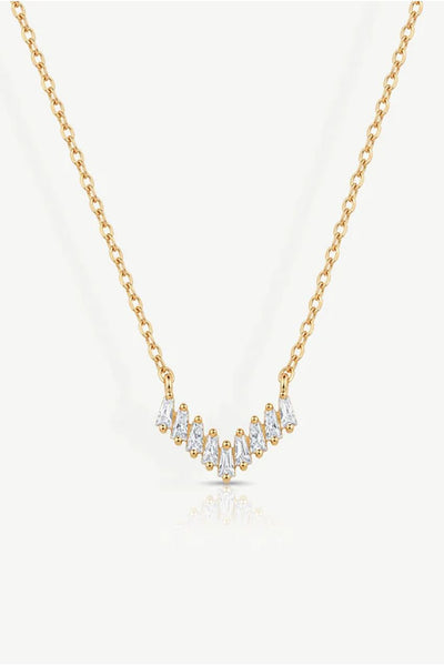 Gold - Dainty Baguette Bar Necklace by MUCHV
