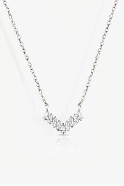 Silver - Dainty Baguette Bar Necklace by MUCHV