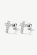 Tiny Pave Cross Screw Stud Earrings by MUCHV