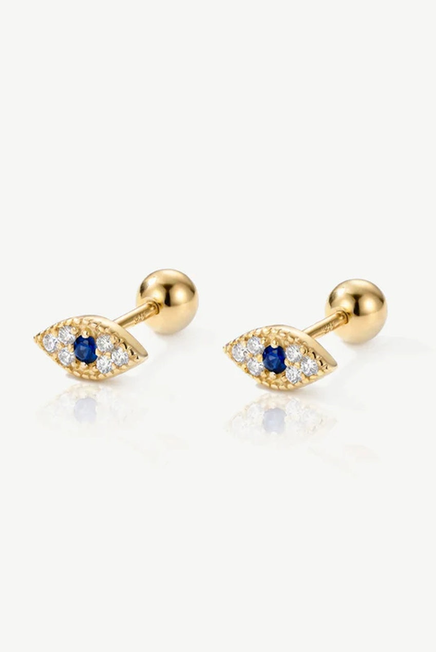 Dainty Evil Eye Earrings - Screw Back 588