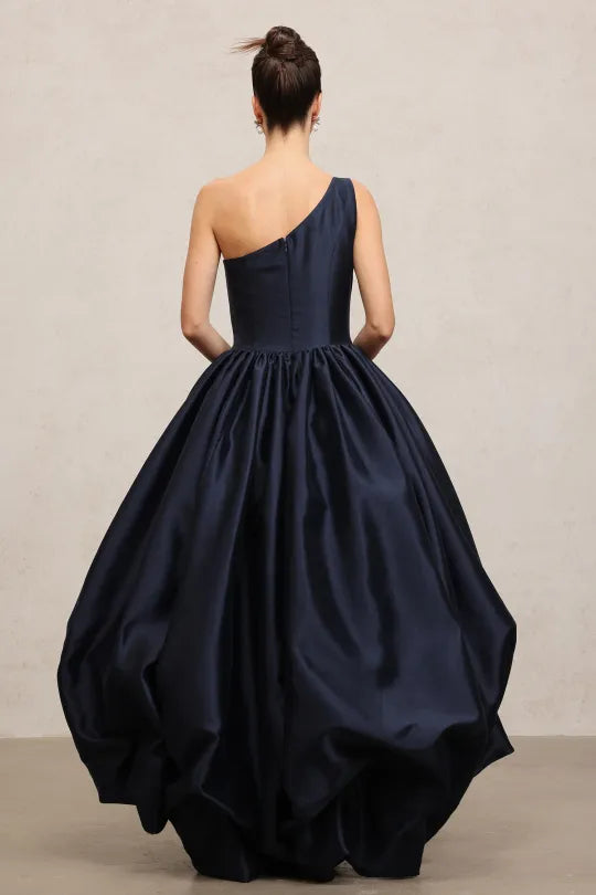 Asymmetric Satin High-Low Gown R2509RN078