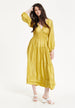 Yellow Smocked Waist Midi Dress by Liquorish