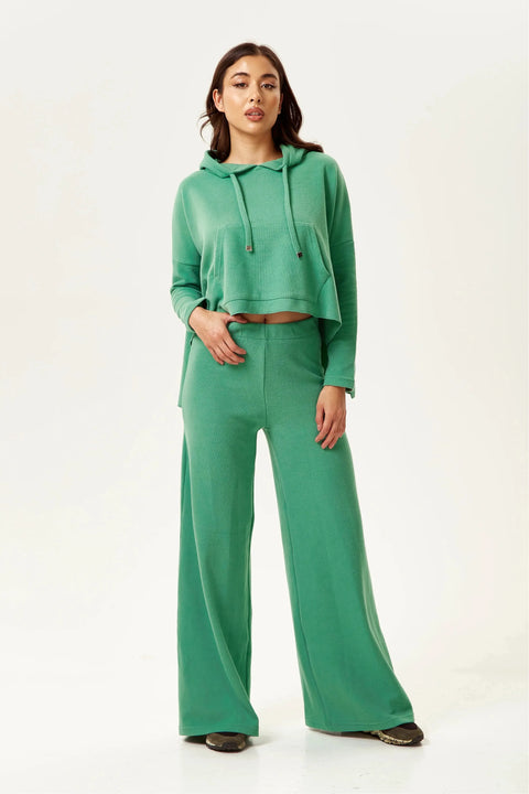 Wide Leg Bottoms Pants In Green B15-LIQ21-170G