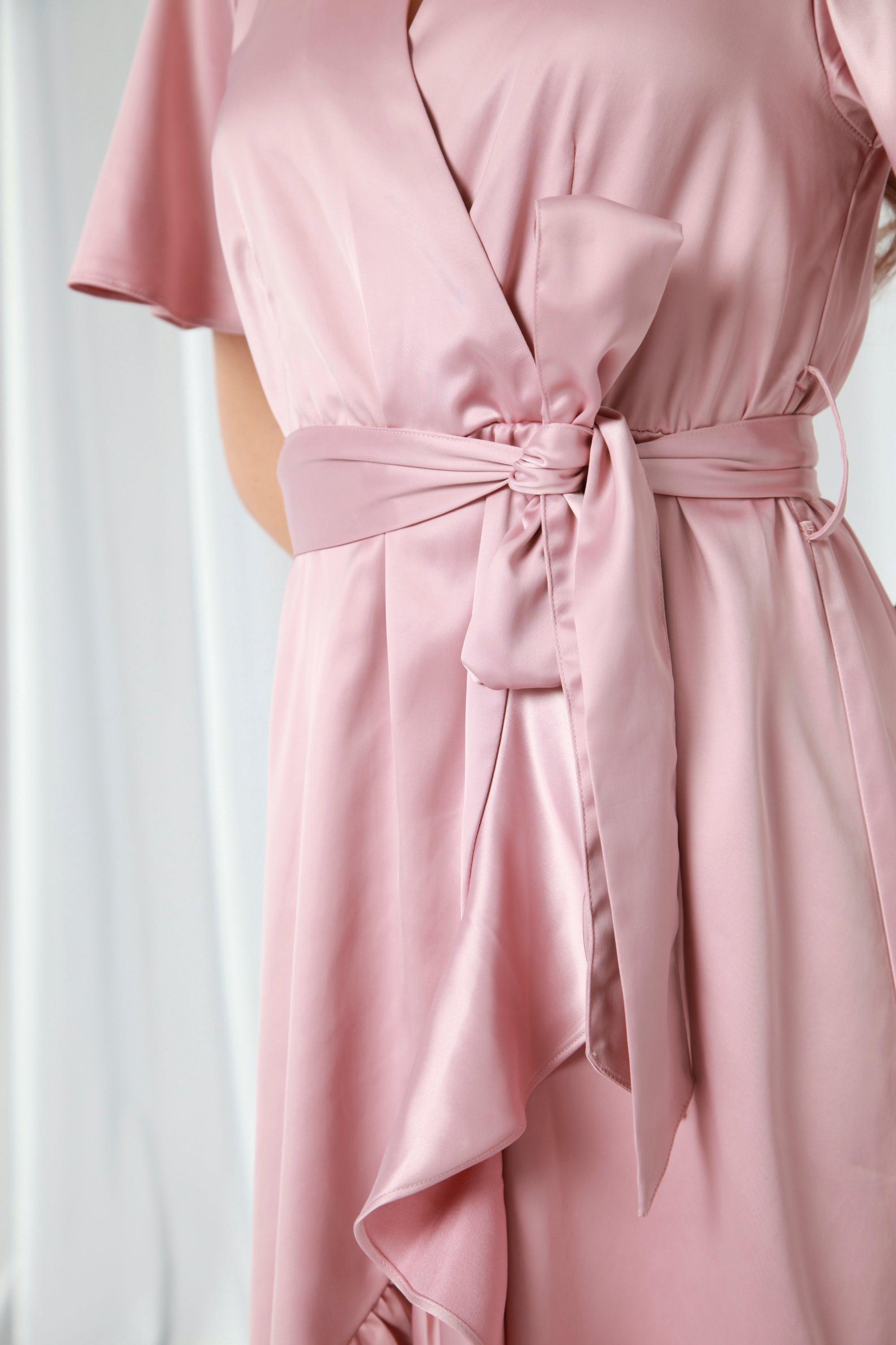 Frill Wrap Dress With Tea Sleeve DR0000187