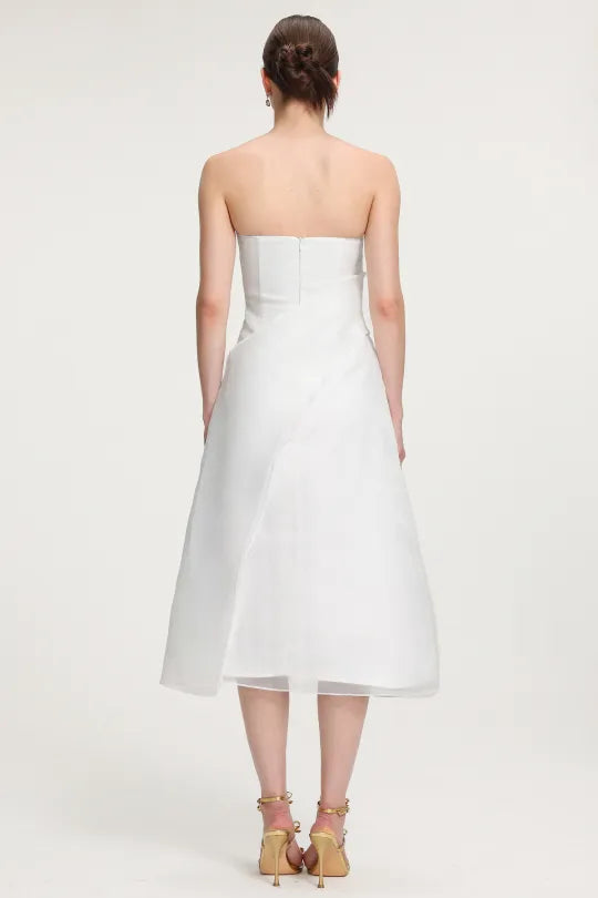 Ruffled Organza Midi Dress R2509MZ002