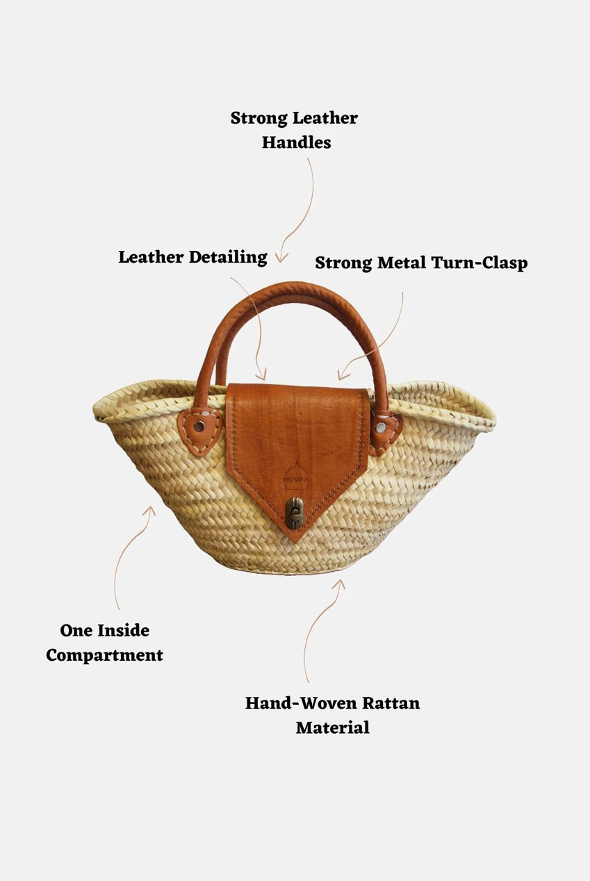 The Safi Small Rattan Beach Tote 7002