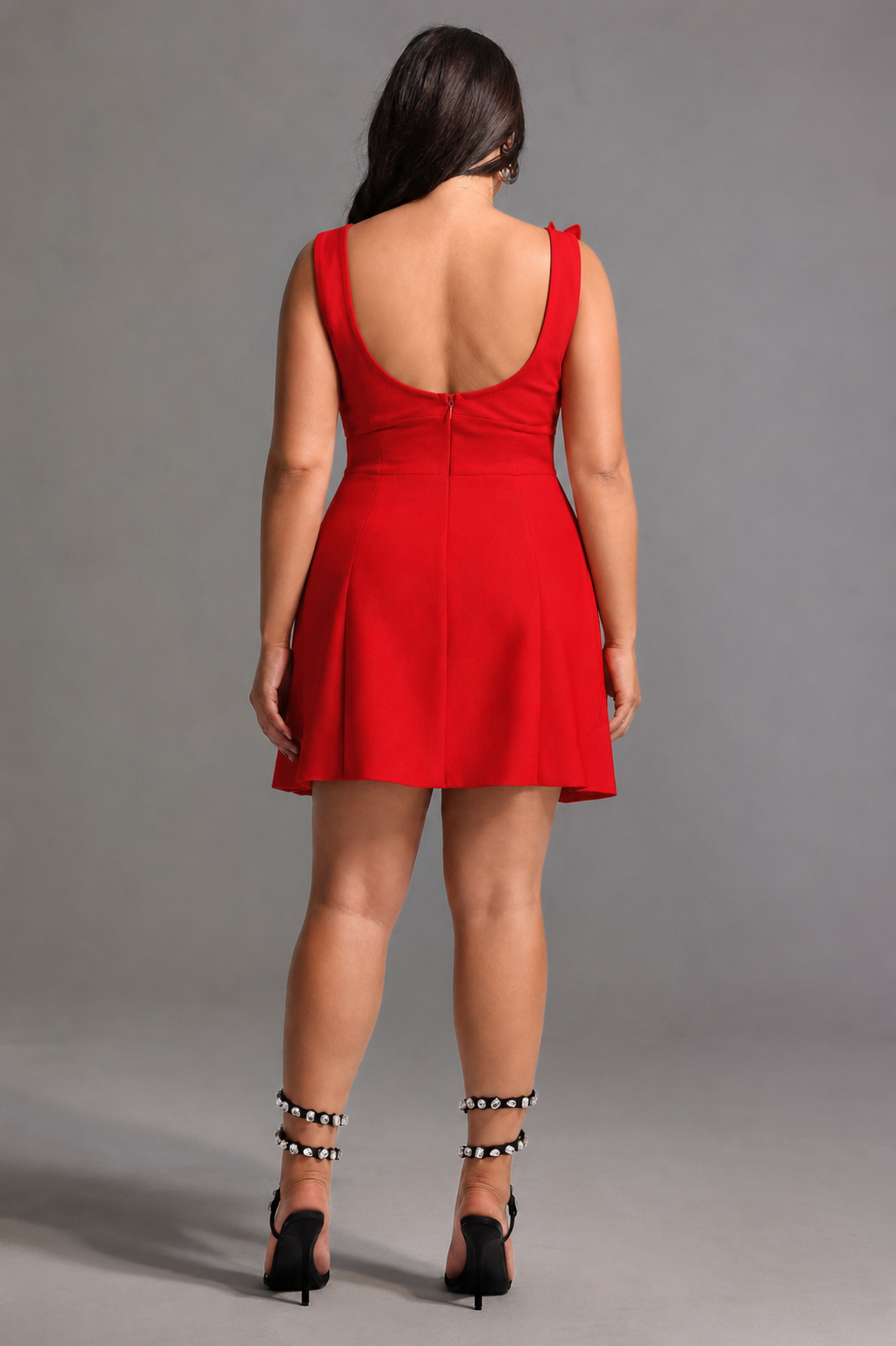 Juyce Romantic Contour Deep V Floral Bandage Mini Dress D260301622