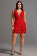 Juyce Romantic Contour Deep V Floral Bandage Mini Dress by Bella Barnett