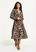 Leopard Print Long Sleeve Midi Dress by Liquorish