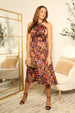 Printed Halterneck Satin Dress by Double Second