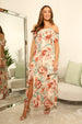 Off Shoulder Printed Chiffon Dress by Double Second