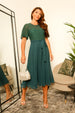 Lace Top Chiffon Godet Dress by Double Second