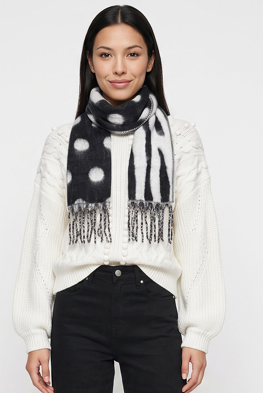 Multi Ladies Superfluffy Scarf With Tassels AC0004