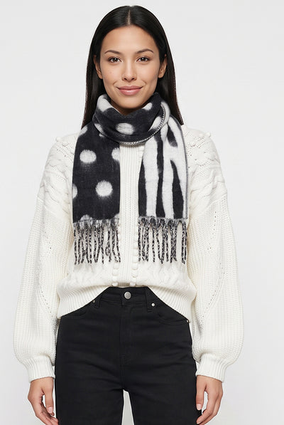 Multi - Multi Ladies Superfluffy Scarf With Tassels by Gini London