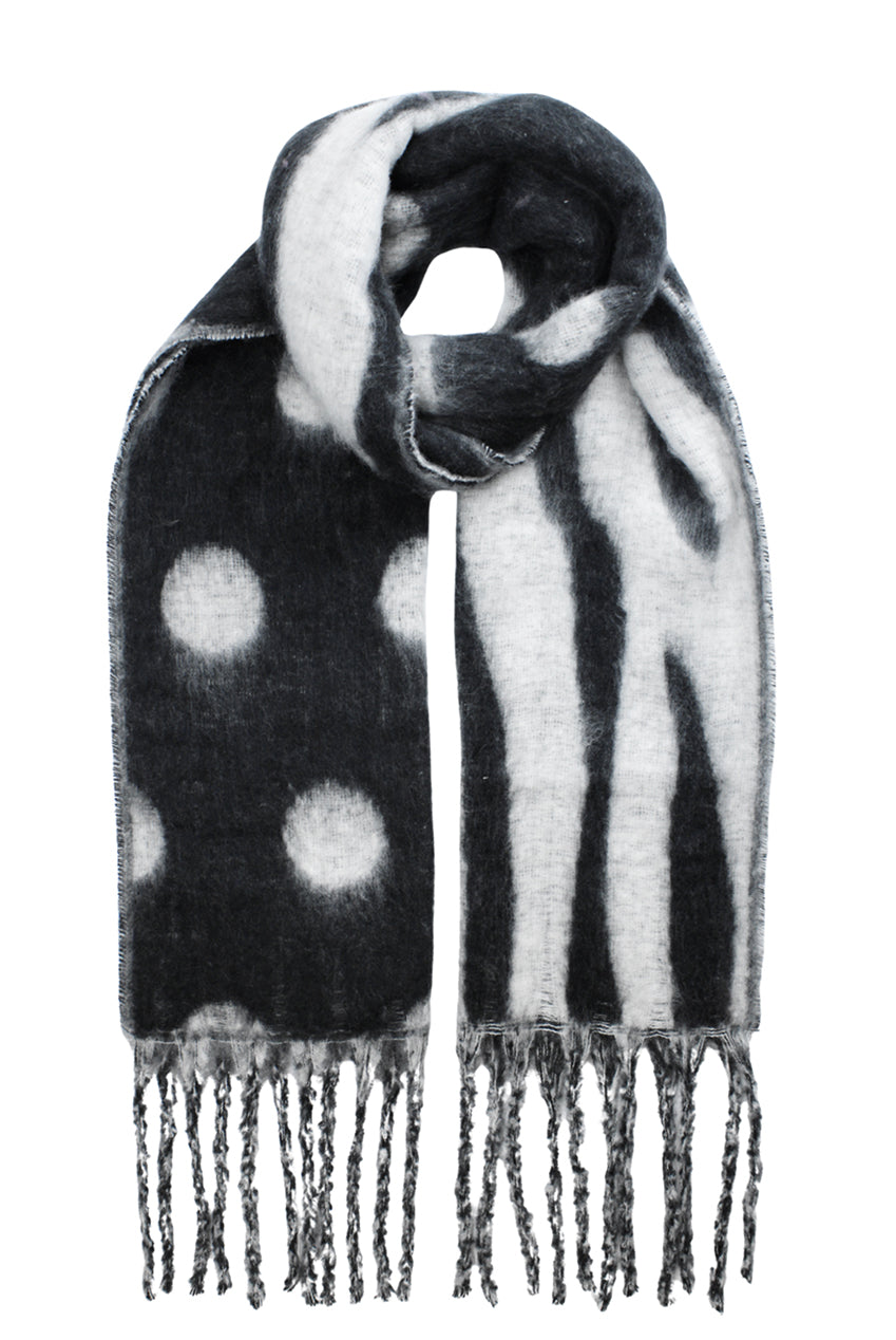 Multi Ladies Superfluffy Scarf With Tassels AC0004