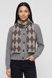 Multi Ladies Argyle Print Scarf by Gini London