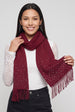 Burgundy Ladies Embellished Tassel Scarf by Gini London