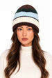 Multi Ladies Striped Beanie Hat by Gini London