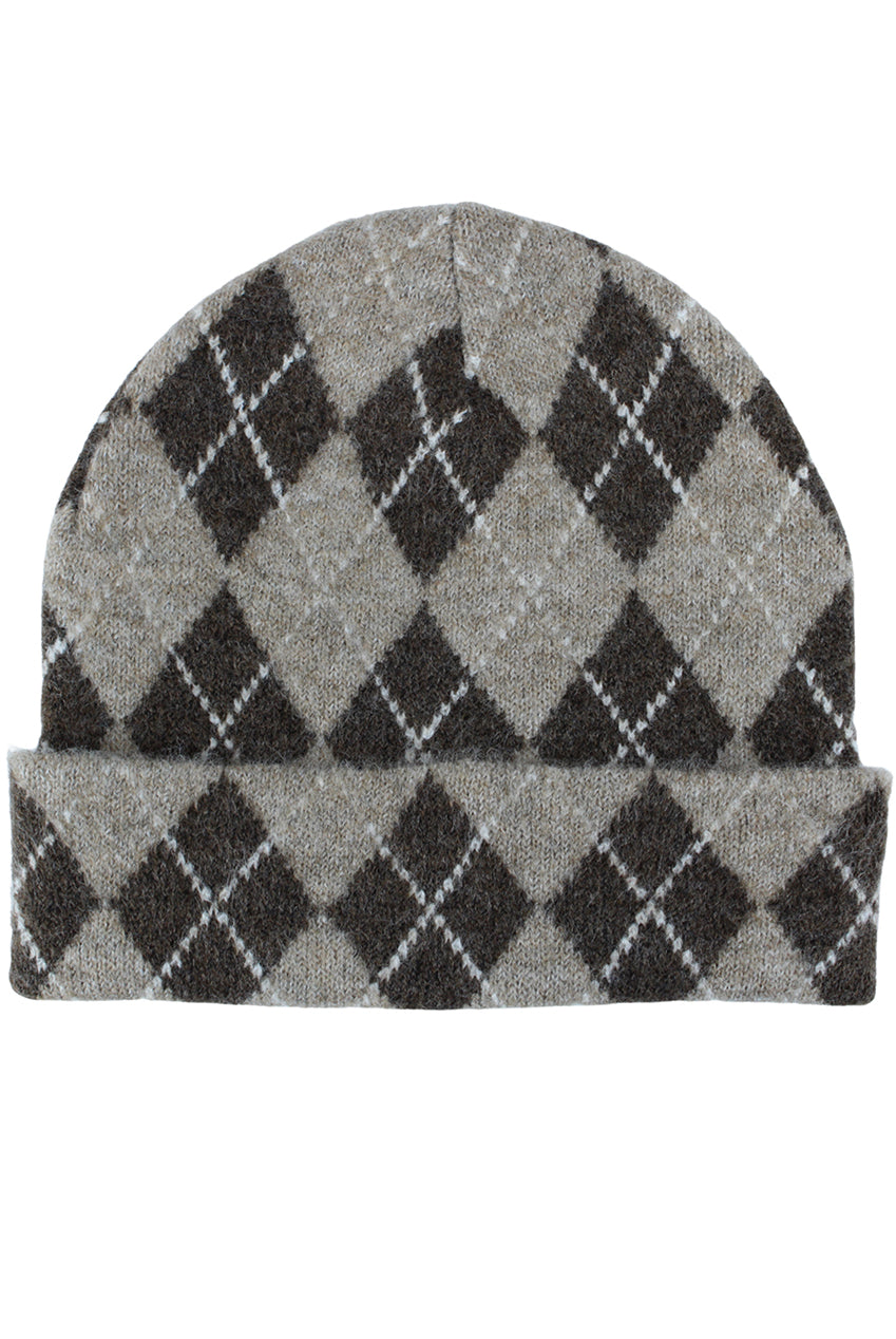 Multi Ladies Argyle Beanie Hat AC0010