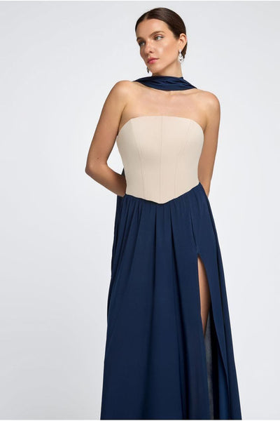 Navy - Soft Touch Jersey Scarf by Goddiva