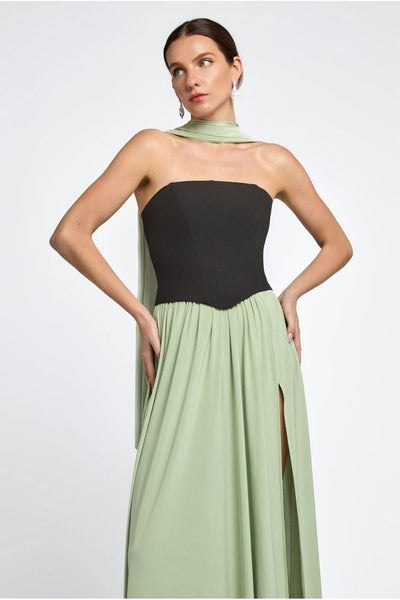 Sage Green - Soft Touch Jersey Scarf by Goddiva