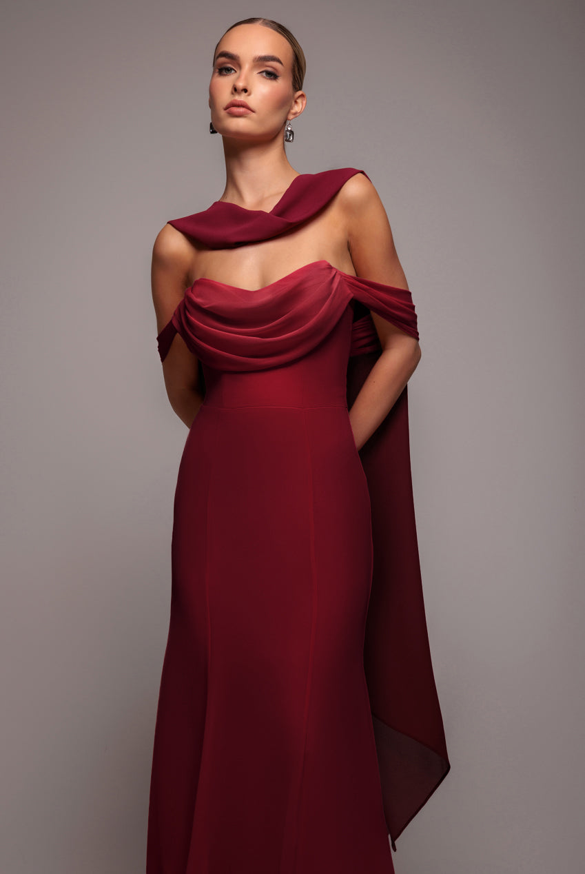 Chiffon Scarf - Burgundy AC15