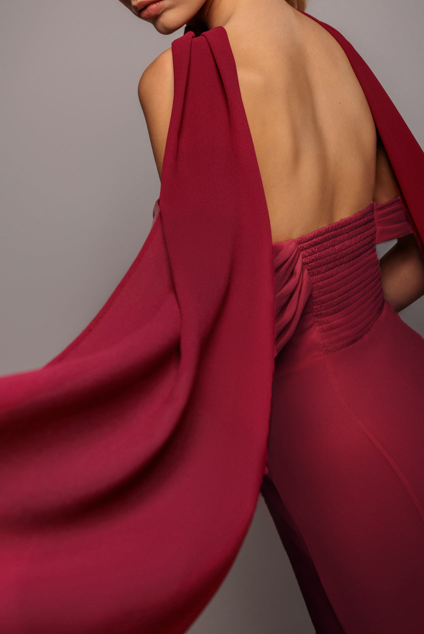 Chiffon Scarf - Burgundy AC15