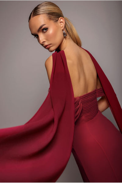 BurgundyRed - Chiffon Scarf - Burgundy by Goddiva