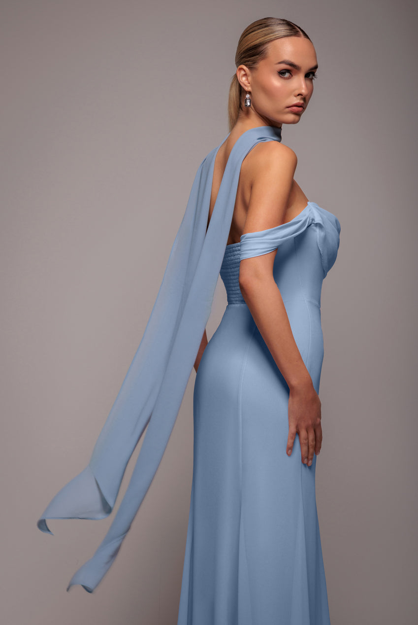 Chiffon Scarf - Dusky Blue AC15