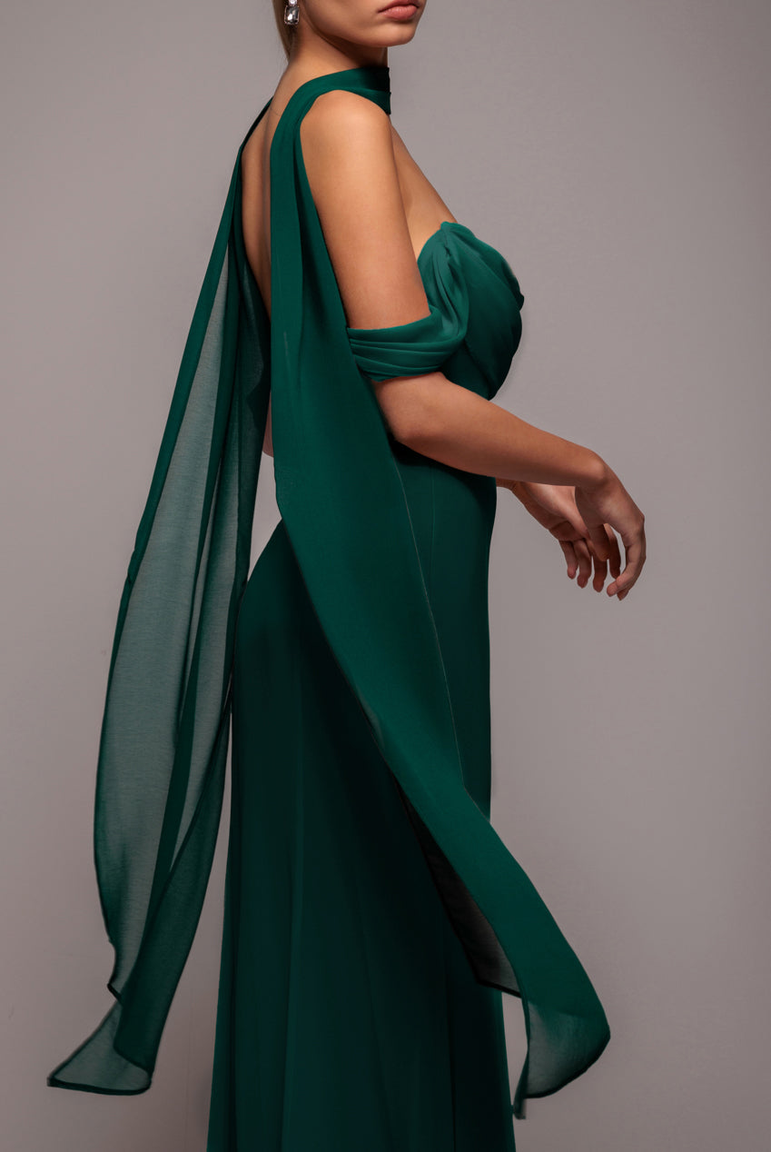 Chiffon Scarf - Emerald Green AC15