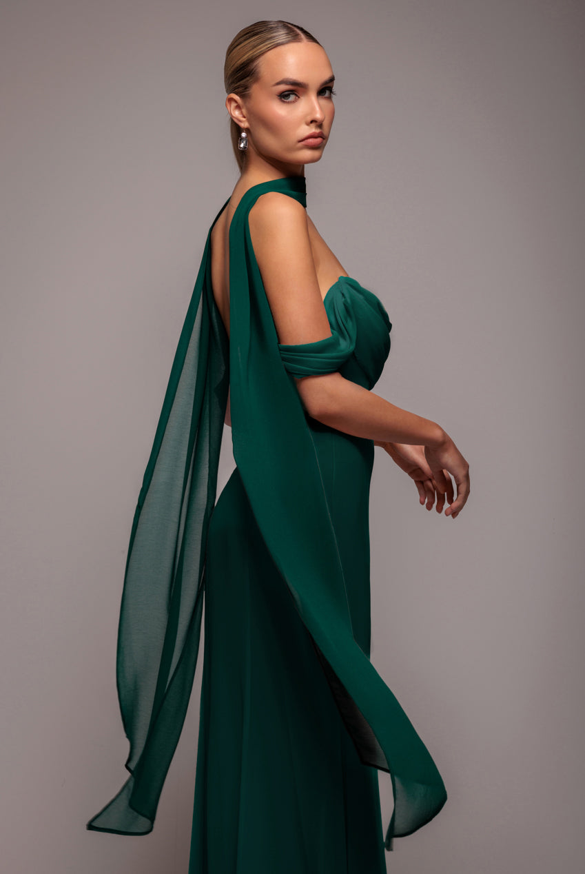 Chiffon Scarf - Emerald Green AC15