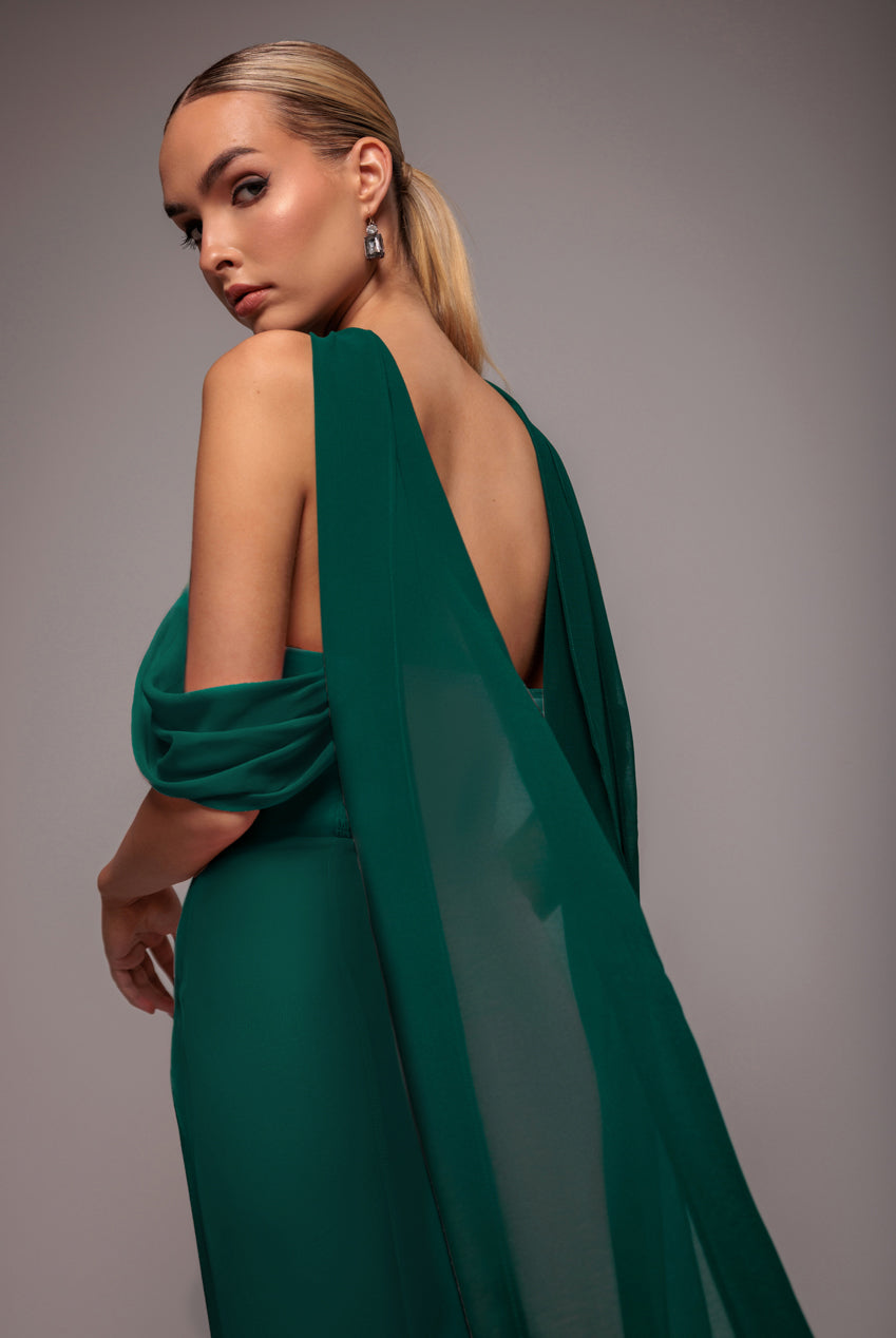 Chiffon Scarf - Emerald Green AC15