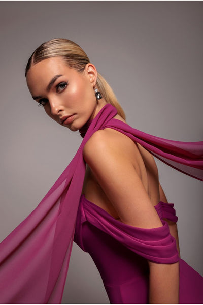 Magenta - Chiffon Scarf - Magenta by Goddiva