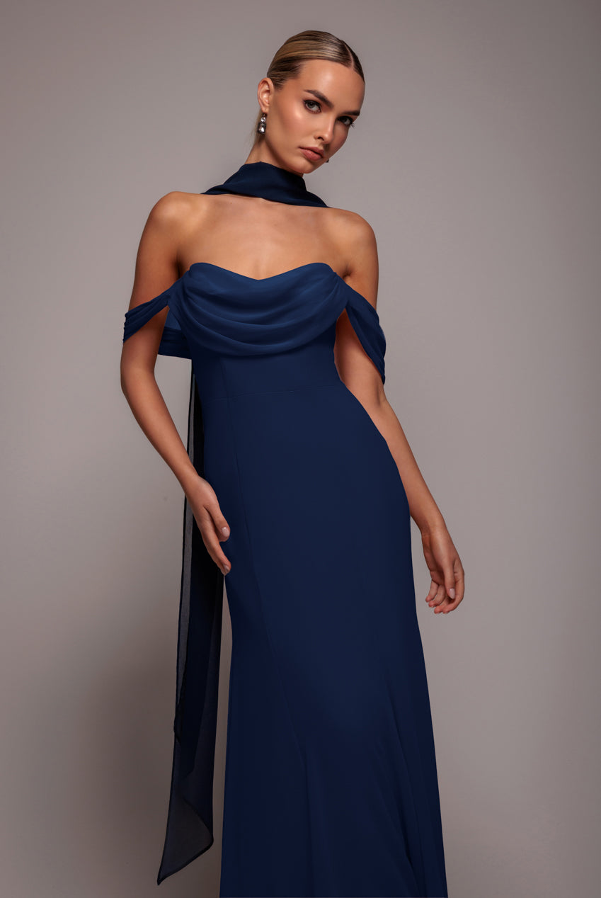 Chiffon Scarf - Navy Blue AC15