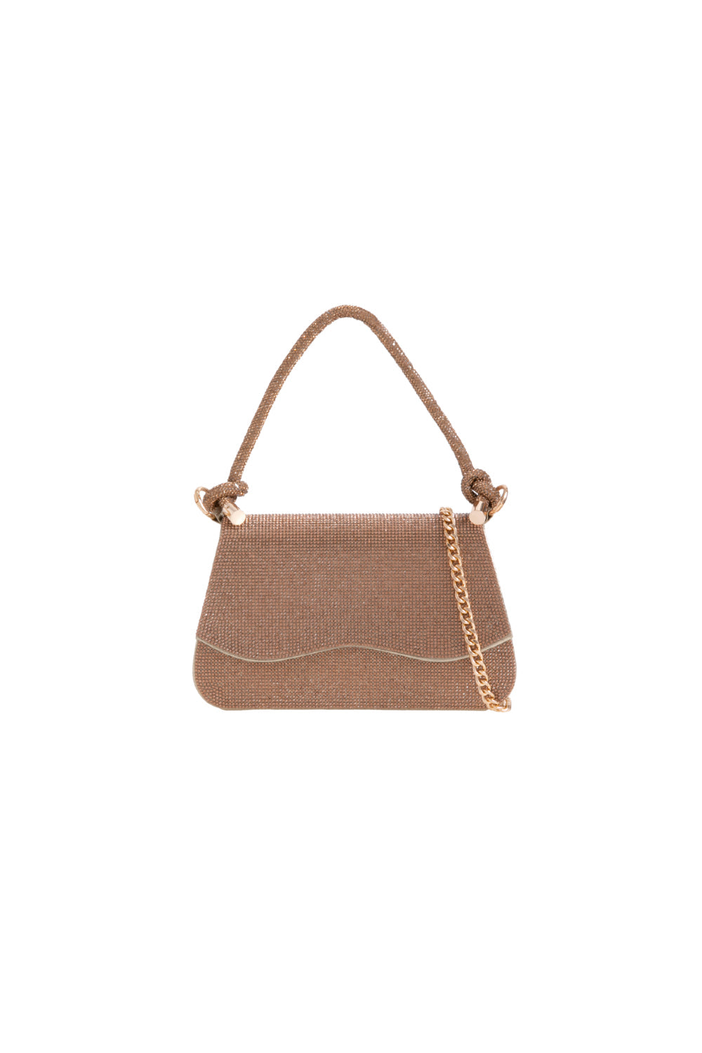Gold Diamante Top Handle Bag With Knot Details ALLD3220