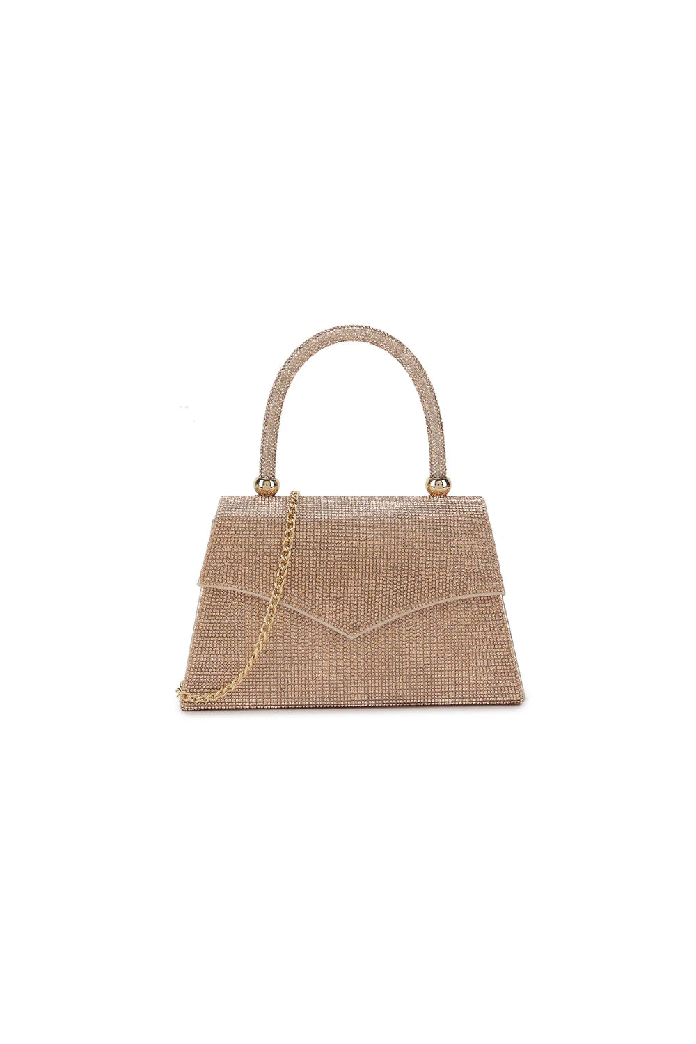 Rose Gold Diamante Top Handle Bag ALH3015