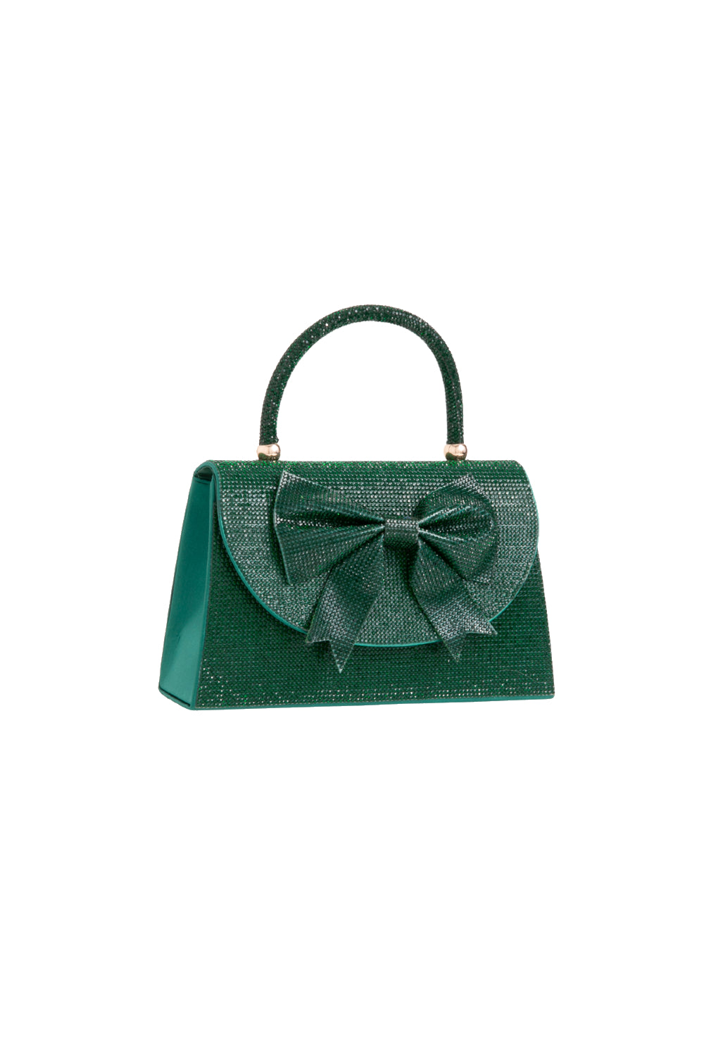 Dark Green Diamante Evening Bag With Bow ALH3212