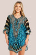 Aftershock London Blue Short Beach Dress Kaftan