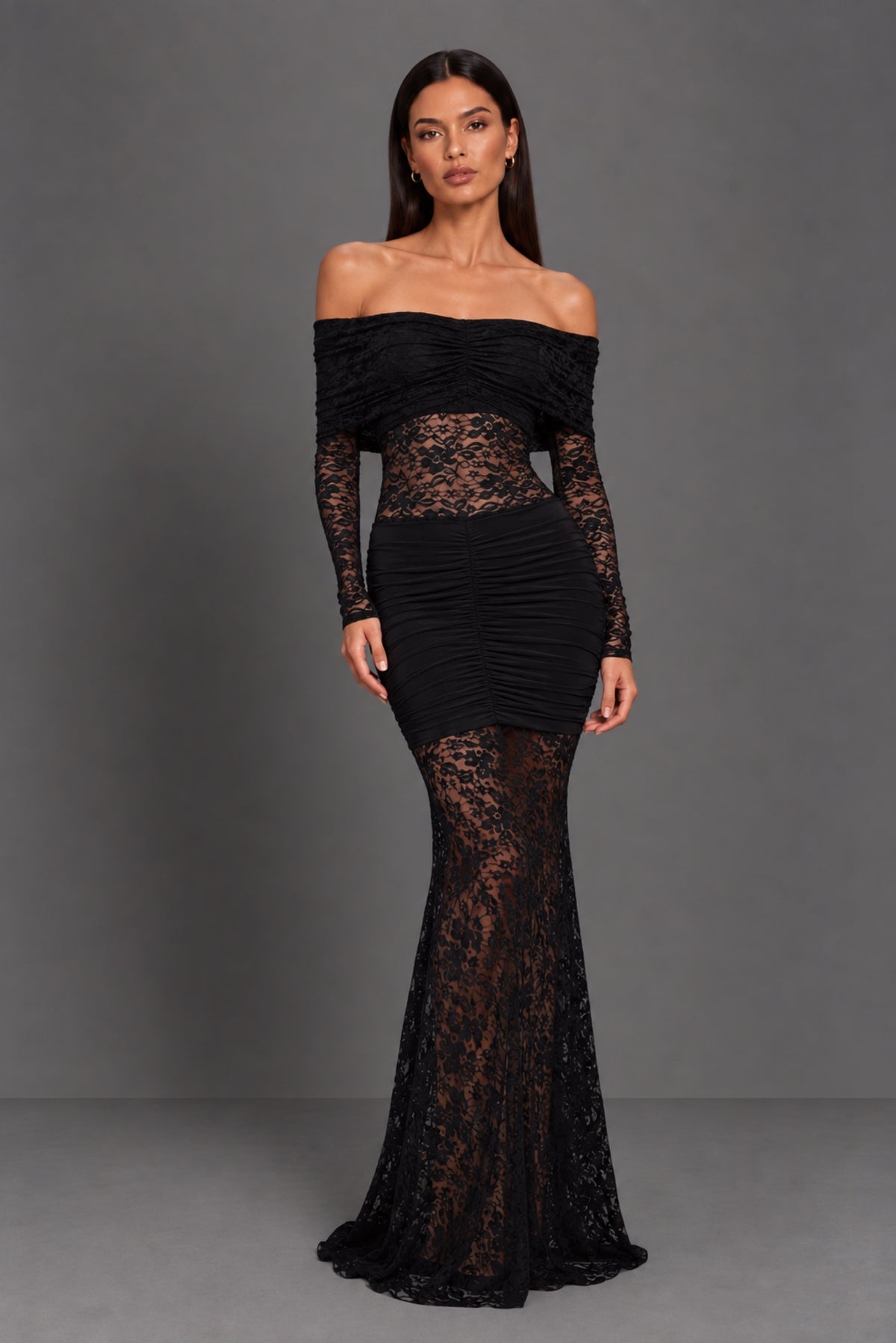 Alessia Black Lace Maxi Dress ALESSIA-BLACK-LACE-MAXI