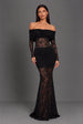 Alessia Black Lace Maxi Dress by Honor Gold