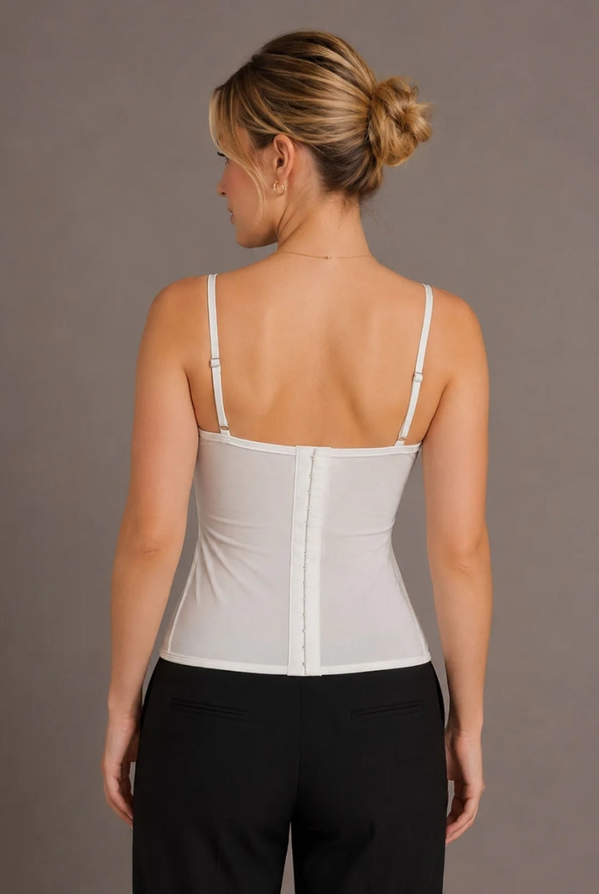 Ivory Lace Corset Cami Top AV-9018