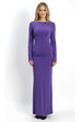 Purple Backless Slinky Knot Waist Bodycon Maxi Dress by Avinci