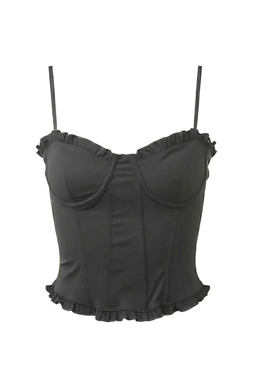 Black Body-Contouring Corset Top AV-S1202-BLACK