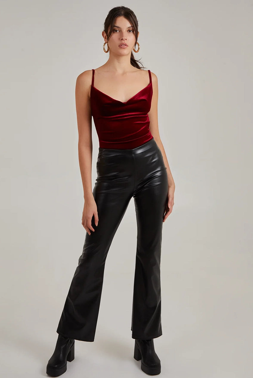 Flare Leather Look Trousers AW22108