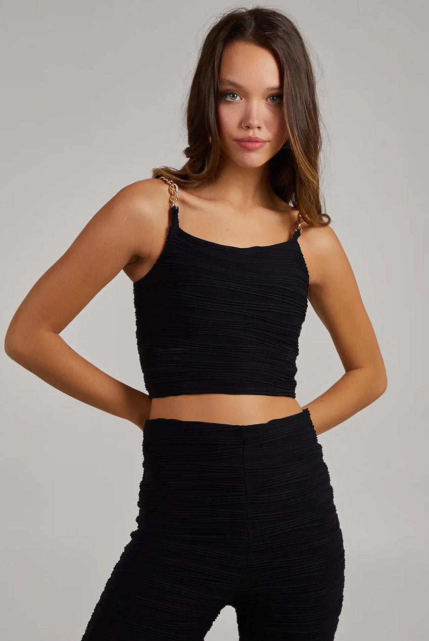 Swirl Rib Gold Chain Top AW22127
