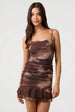 Blurred Floral Strappy Mini Dress by Pink Vanilla